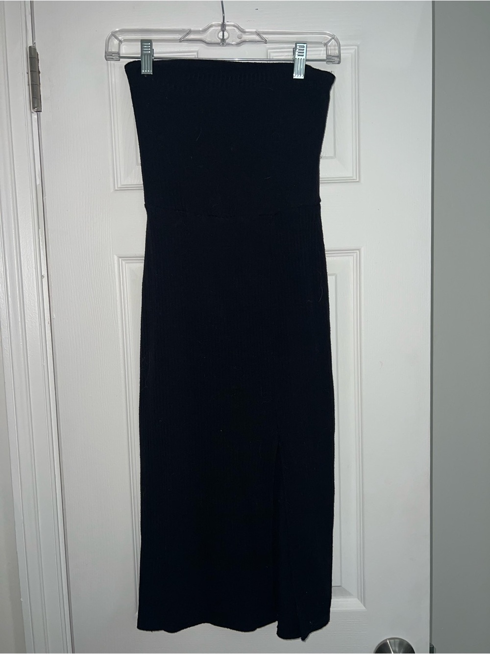 Abercrombie & Fitch Strapless Black Knit Midi Dress